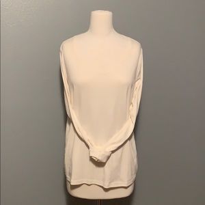 Talbots soft cotton long sleeved cream tee